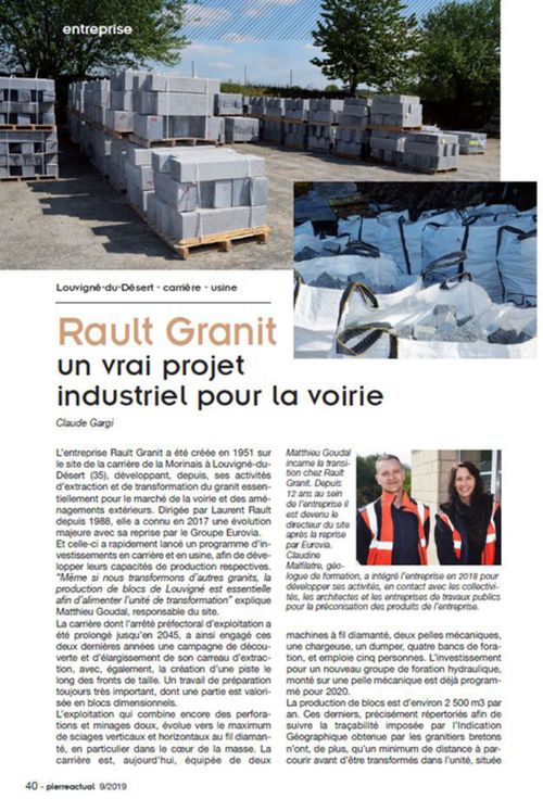 Retrouvez Rault Granit dans la revue Pierre Actual